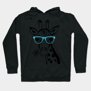 Giraffe Spirit Animal Trendy Funny Face With Glasses In Zoo Hoodie